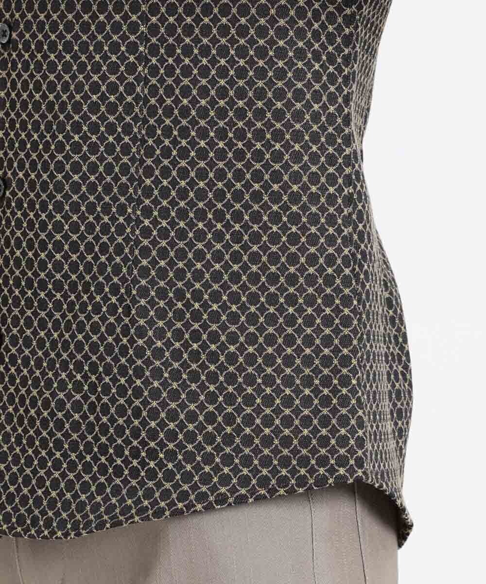 MNBAV27270 MICHEL KLEIN HOMME(ミッシェルクラン オム) サークル柄ジャカードシャツ ブラック(94)