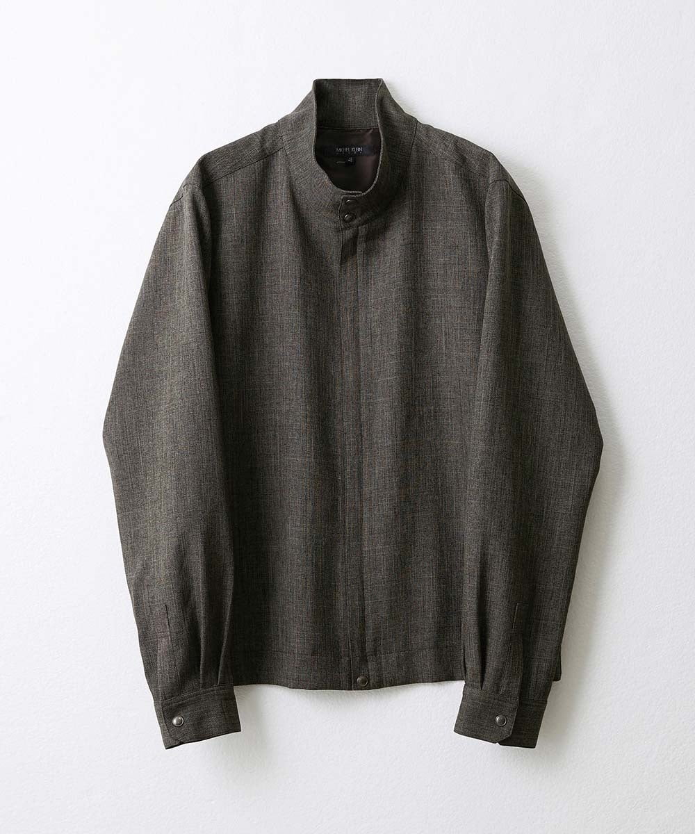 MNBAV37270 MICHEL KLEIN HOMME(ミッシェルクラン オム) ツイードシャツブルゾン ブラウン(87)