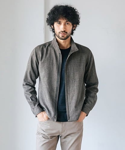 MNBAV37270 MICHEL KLEIN HOMME ツイード調シャツブルゾン