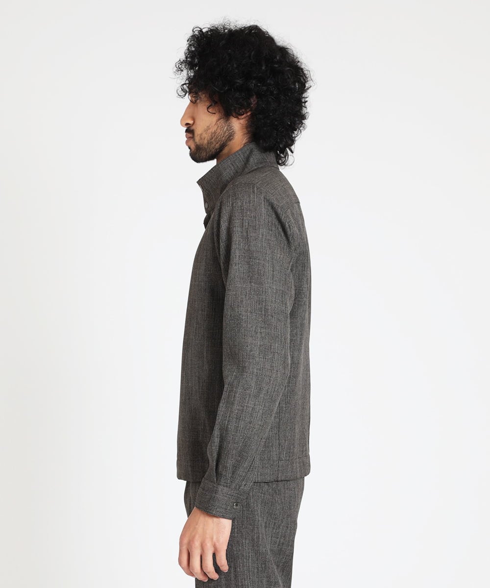 MNBAV37270 MICHEL KLEIN HOMME(ミッシェルクラン オム) ツイードシャツブルゾン ブラウン(87)