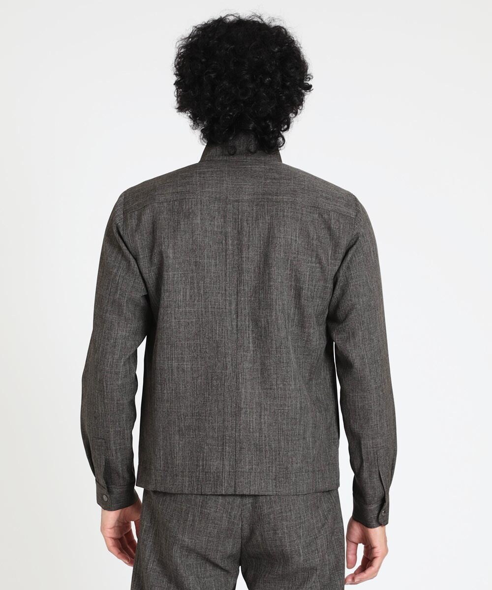 MNBAV37270 MICHEL KLEIN HOMME(ミッシェルクラン オム) ツイードシャツブルゾン ブラウン(87)