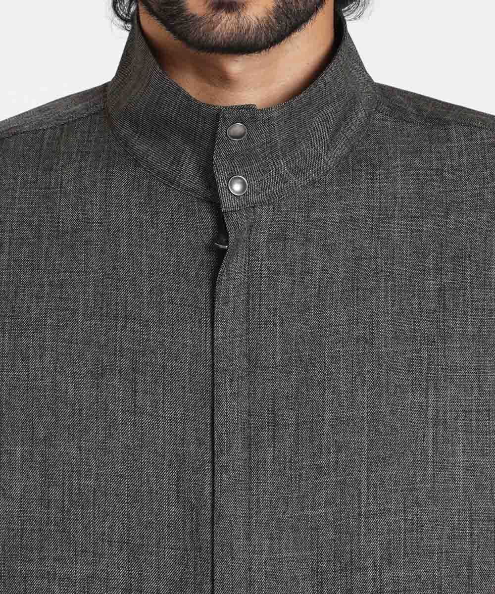 MNBAV37270 MICHEL KLEIN HOMME(ミッシェルクラン オム) ツイードシャツブルゾン ブラウン(87)