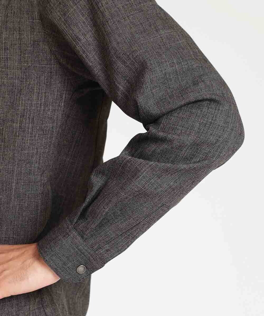 MNBAV37270 MICHEL KLEIN HOMME(ミッシェルクラン オム) ツイードシャツブルゾン ブラウン(87)