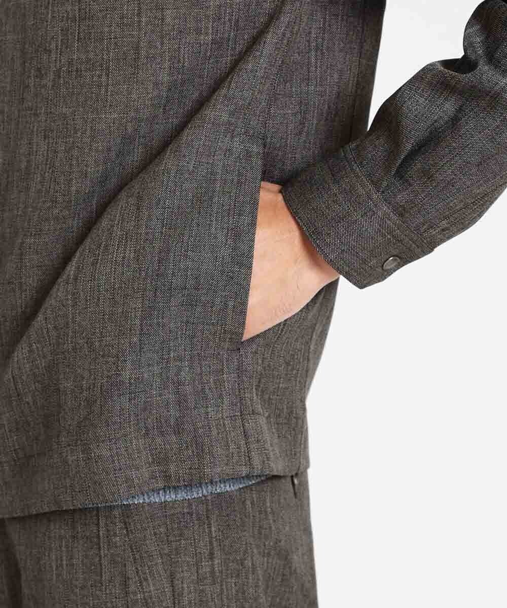 MNBAV37270 MICHEL KLEIN HOMME(ミッシェルクラン オム) ツイードシャツブルゾン ブラウン(87)