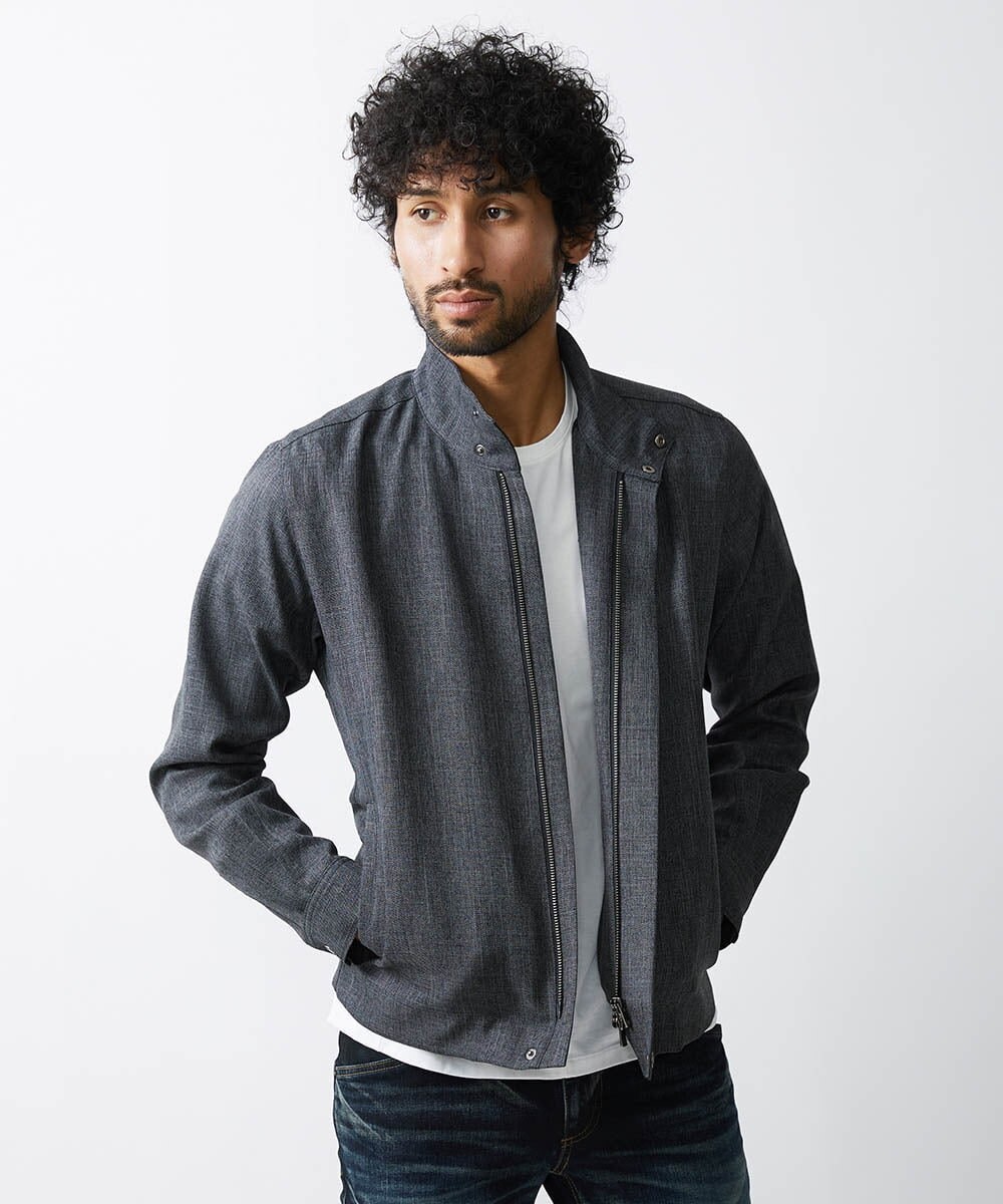 MNBAV37270 MICHEL KLEIN HOMME(ミッシェルクラン オム) ツイードシャツブルゾン ダークグレー(93)