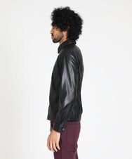 MNBAV38290 MICHEL KLEIN HOMME(ミッシェルクラン オム) フェイクレザーシャツジャケット ブラック(94)