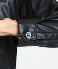 MNBAV38290 MICHEL KLEIN HOMME(ミッシェルクラン オム) フェイクレザーシャツジャケット ブラック(94)
