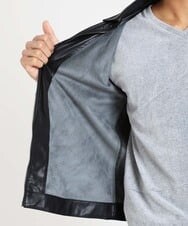 MNBAV38290 MICHEL KLEIN HOMME(ミッシェルクラン オム) フェイクレザーシャツジャケット ブラック(94)
