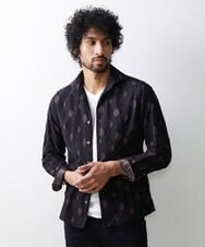 MNBAV80290 MICHEL KLEIN HOMME(ミッシェルクラン オム) 《日本製》ドット柄ジャガードシャツ ブラウン(87)