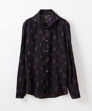 MNBAV80290 MICHEL KLEIN HOMME(ミッシェルクラン オム) 《日本製》ドット柄ジャガードシャツ ブラウン(87)