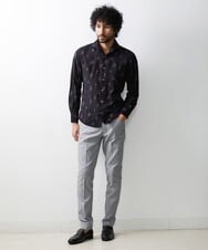 MNBAV80290 MICHEL KLEIN HOMME(ミッシェルクラン オム) 《日本製》ドット柄ジャガードシャツ ブラウン(87)