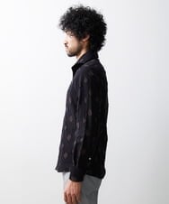 MNBAV80290 MICHEL KLEIN HOMME(ミッシェルクラン オム) 《日本製》ドット柄ジャガードシャツ ブラウン(87)