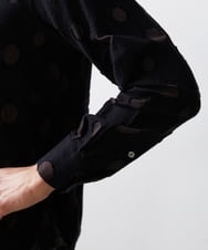 MNBAV80290 MICHEL KLEIN HOMME(ミッシェルクラン オム) 《日本製》ドット柄ジャガードシャツ ブラウン(87)