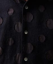 MNBAV80290 MICHEL KLEIN HOMME(ミッシェルクラン オム) 《日本製》ドット柄ジャガードシャツ ブラウン(87)