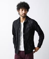 MNBAV80290 MICHEL KLEIN HOMME(ミッシェルクラン オム) 《日本製》ドット柄ジャガードシャツ ブラック(94)