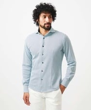 MNBDA50210 MICHEL KLEIN HOMME(ミッシェルクラン オム) 《日本製》ストレッチラッセル長袖シャツ グリーン
