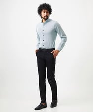 MNBDA50210 MICHEL KLEIN HOMME(ミッシェルクラン オム) 《日本製》ストレッチラッセル長袖シャツ グリーン