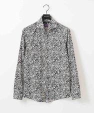 MNBDA55290 MICHEL KLEIN HOMME(ミッシェルクラン オム) 《日本製》フラワー柄長袖シャツ ブラック