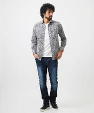 MNBDA55290 MICHEL KLEIN HOMME(ミッシェルクラン オム) 《日本製》フラワー柄長袖シャツ ブラック