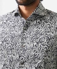 MNBDA55290 MICHEL KLEIN HOMME(ミッシェルクラン オム) 《日本製》フラワー柄長袖シャツ ブラック