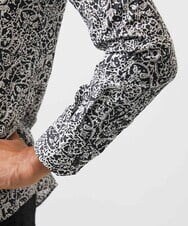 MNBDA55290 MICHEL KLEIN HOMME(ミッシェルクラン オム) 《日本製》フラワー柄長袖シャツ ブラック
