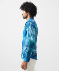 MNBDA56290 MICHEL KLEIN HOMME(ミッシェルクラン オム) 《日本製》総柄長袖シャツ ブルー