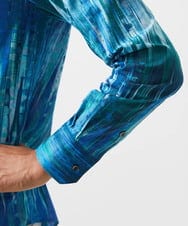 MNBDA56290 MICHEL KLEIN HOMME(ミッシェルクラン オム) 《日本製》総柄長袖シャツ ブルー