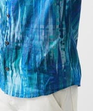 MNBDA56290 MICHEL KLEIN HOMME(ミッシェルクラン オム) 《日本製》総柄長袖シャツ ブルー