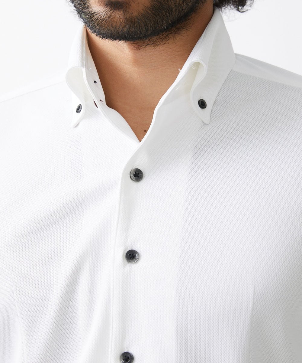 MNBDC54200 MICHEL KLEIN HOMME(ミッシェルクラン オム) 《日本製》イージーケアーボタンダウン長袖シャツ ホワイト