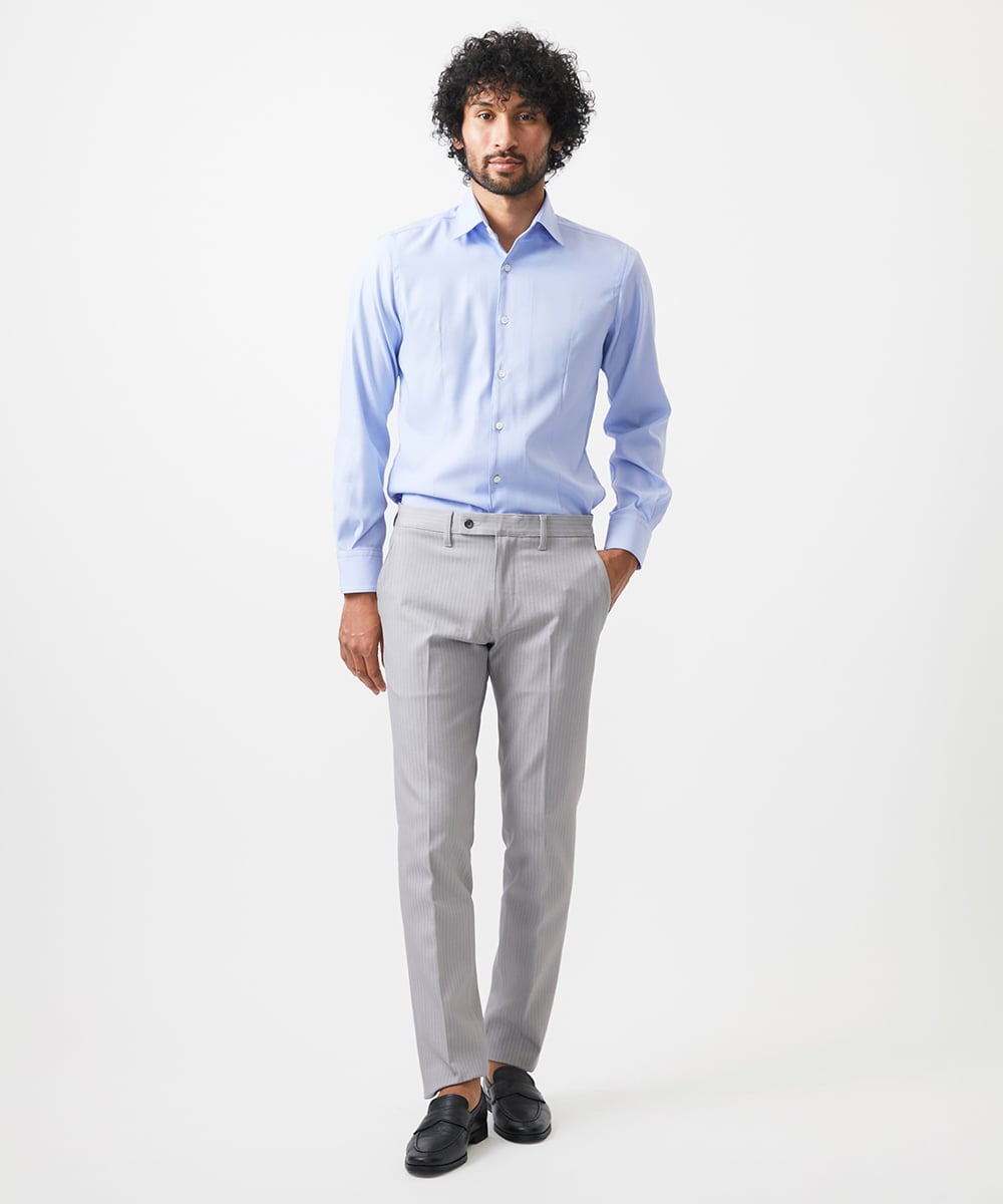 MNBDC59200 MICHEL KLEIN HOMME(ミッシェルクラン オム) 《日本製》イージーケアビジネスシャツ ライトブルー