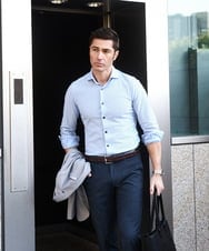 MNBDF50200 MICHEL KLEIN HOMME(ミッシェルクラン オム) 《日本製》ベーシックジャージ長袖シャツ ライトブルー