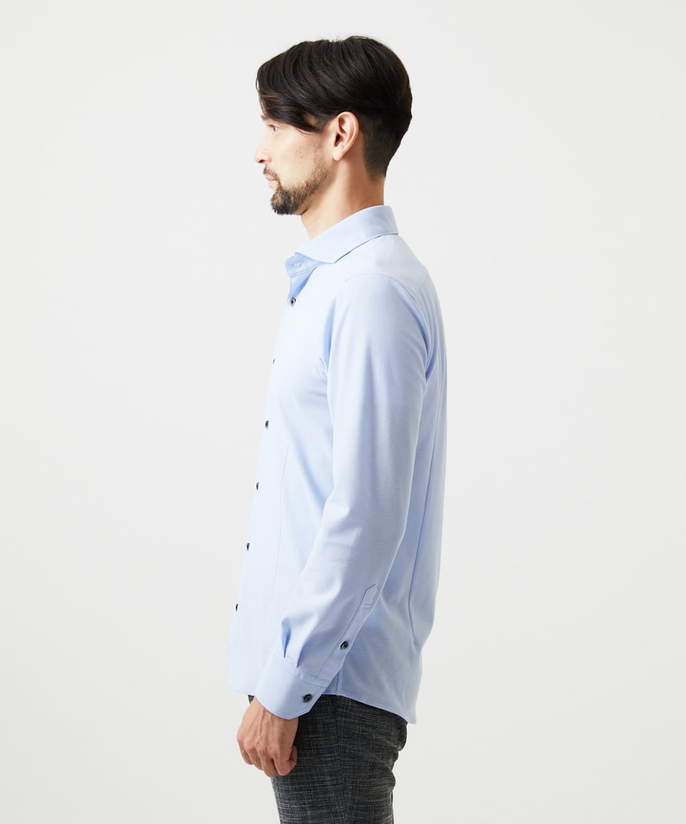 MNBDF50200 MICHEL KLEIN HOMME(ミッシェルクラン オム) 《日本製》ベーシックジャージシャツ ライトブルー