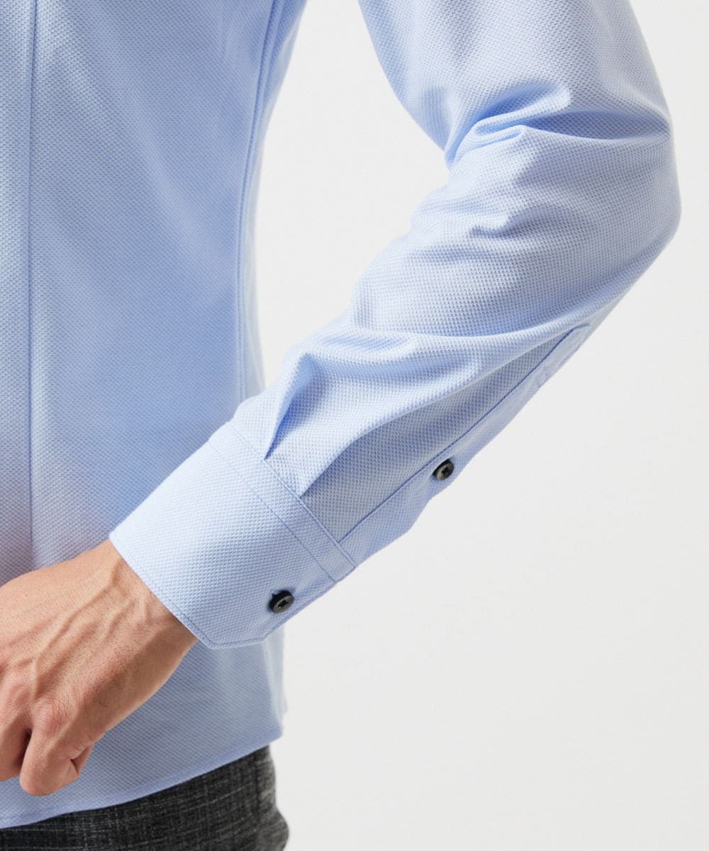 MNBDF50200 MICHEL KLEIN HOMME(ミッシェルクラン オム) 《日本製》ベーシックジャージシャツ ライトブルー