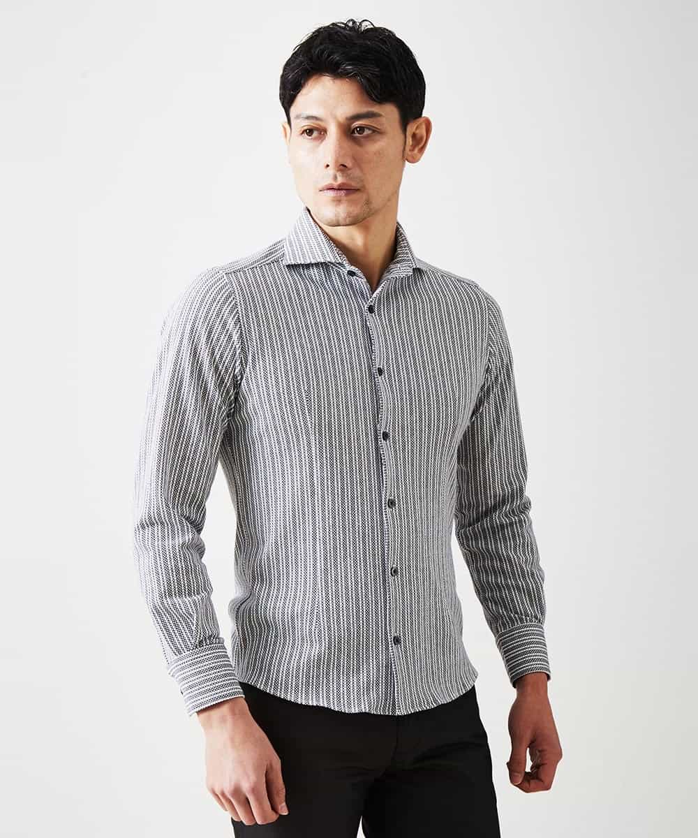 ストライプシャツ ブラウス シャツ Michel Klein Homme ミッシェルクラン オム イトキンオンラインストア