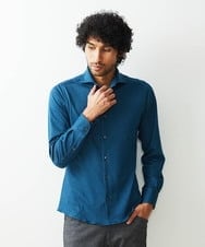 MNBDS10190 MICHEL KLEIN HOMME(ミッシェルクラン オム) 【2023年モデル】《日本製》ストレッチラッセルシャツ グリーン(35)