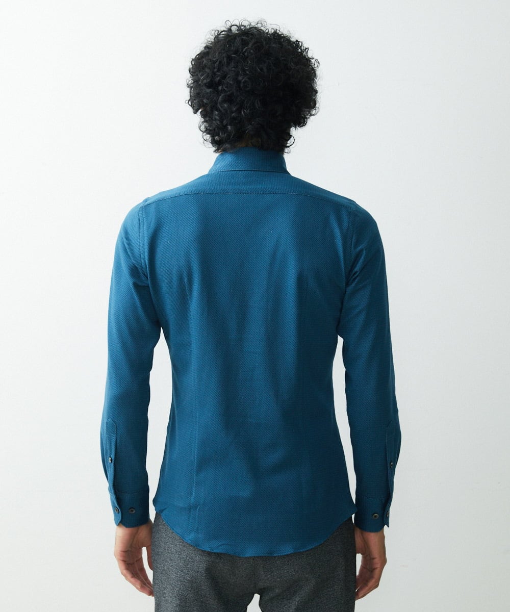 MNBDS10190 MICHEL KLEIN HOMME(ミッシェルクラン オム) 【2023年モデル】《日本製》ストレッチラッセルシャツ グリーン(35)