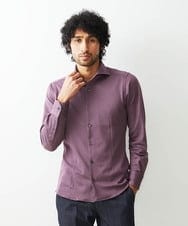 MNBDS10190 MICHEL KLEIN HOMME(ミッシェルクラン オム) 【2023年モデル】《日本製》ストレッチラッセルシャツ パープル(63)