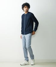 MNBDS21270 MICHEL KLEIN HOMME(ミッシェルクラン オム) 幾何柄ジャガードシャツ ネイビー(57)