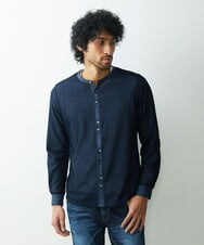 MNBDS21270 MICHEL KLEIN HOMME(ミッシェルクラン オム) 幾何柄ジャガードシャツ ネイビー(57)