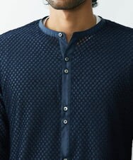 MNBDS21270 MICHEL KLEIN HOMME(ミッシェルクラン オム) 幾何柄ジャガードシャツ ネイビー(57)