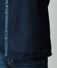 MNBDS21270 MICHEL KLEIN HOMME(ミッシェルクラン オム) 幾何柄ジャガードシャツ ネイビー(57)