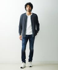 MNBDS21270 MICHEL KLEIN HOMME(ミッシェルクラン オム) 幾何柄ジャガードシャツ ダークグレー(93)