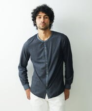 MNBDS21270 MICHEL KLEIN HOMME(ミッシェルクラン オム) 幾何柄ジャガードシャツ ダークグレー(93)