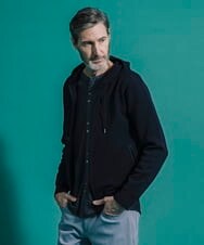 MNBDS21270 MICHEL KLEIN HOMME(ミッシェルクラン オム) 幾何柄ジャガードシャツ ダークグレー(93)