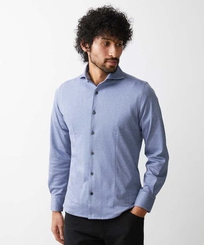 MNBDV10190 MICHEL KLEIN HOMME 【2024年春モデル】《日本製》ストレッチラッセルシャツ