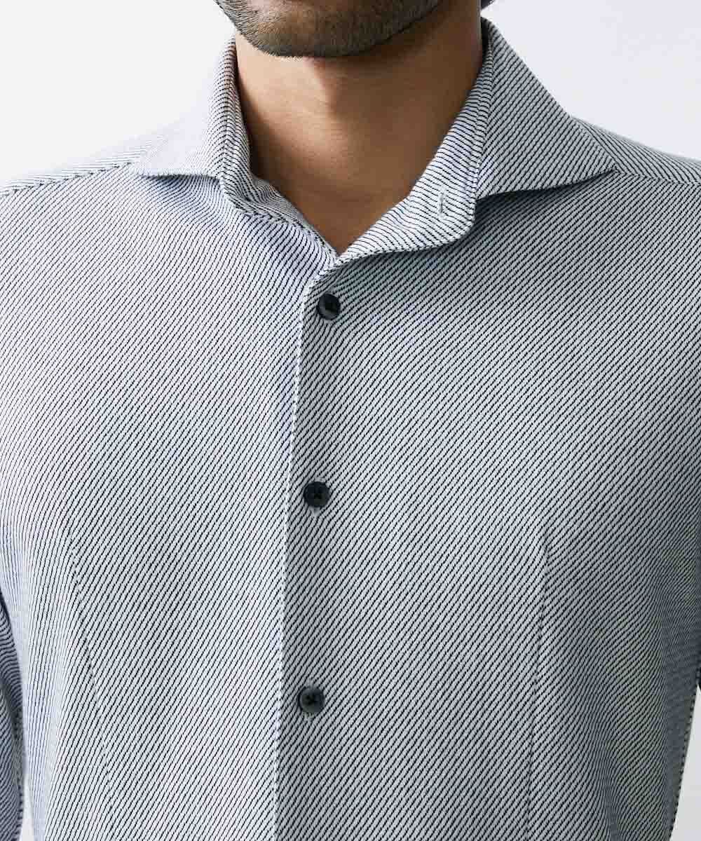 MNBDV10190 MICHEL KLEIN HOMME(ミッシェルクラン オム) 《日本製》ストレッチラッセルシャツ ホワイト