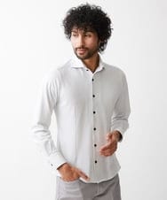 MNBDV10190 MICHEL KLEIN HOMME(ミッシェルクラン オム) 《日本製》ストレッチラッセルシャツ ライトグレー