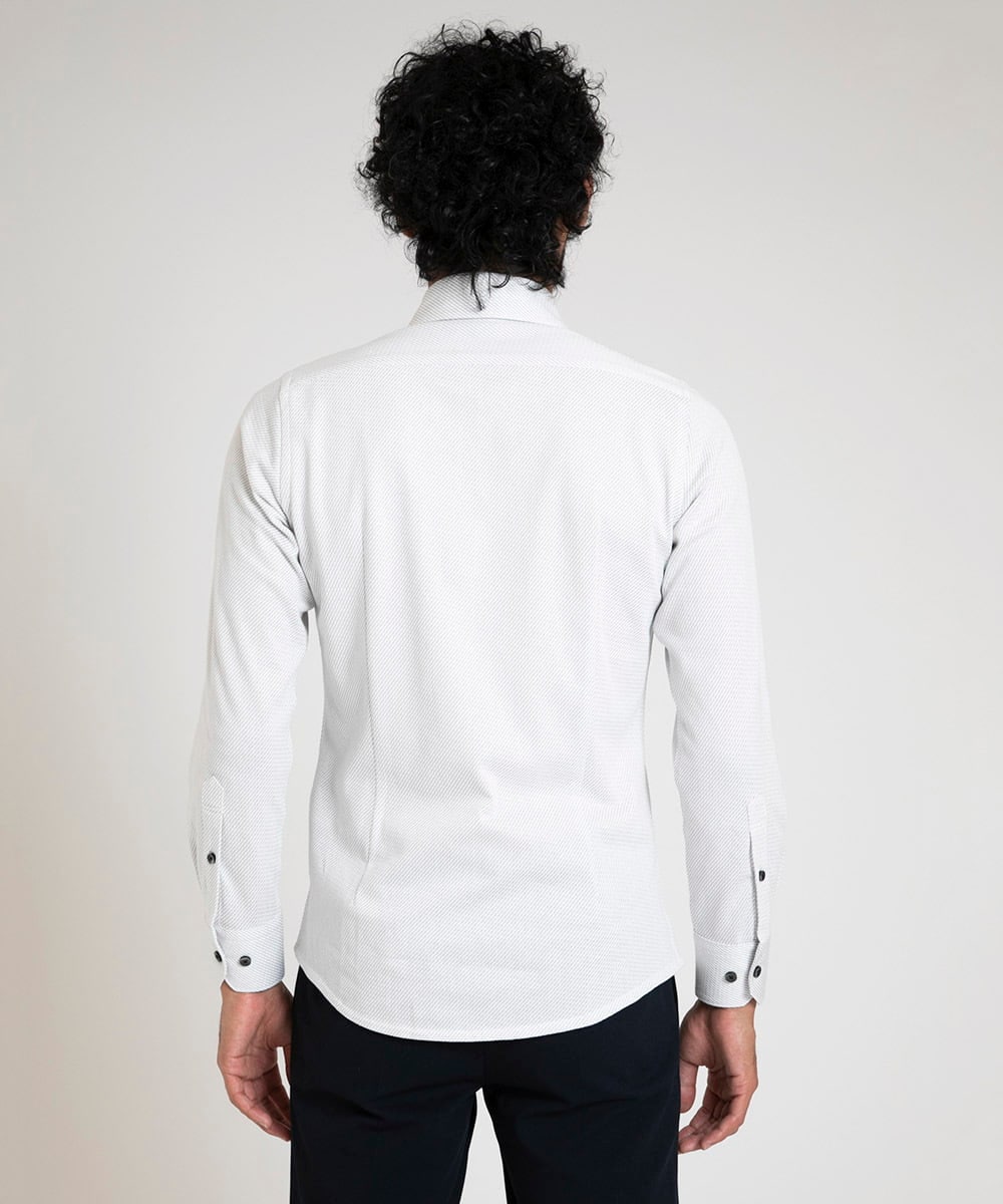 MNBDV10190 MICHEL KLEIN HOMME(ミッシェルクラン オム) 《日本製》ストレッチラッセルシャツ ライトグレー