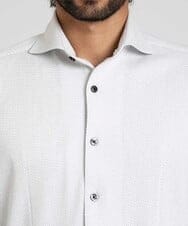 MNBDV10190 MICHEL KLEIN HOMME(ミッシェルクラン オム) 《日本製》ストレッチラッセルシャツ ライトグレー