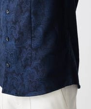 MNBDV16270 MICHEL KLEIN HOMME(ミッシェルクラン オム) 《日本製》ペイズリー柄ジャガードシャツ ネイビー